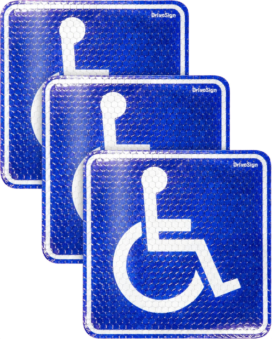 Handicap Sign reflective magnet three-pack